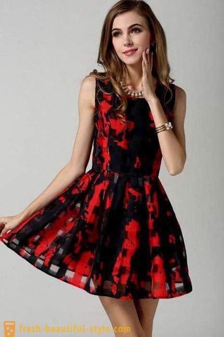 Црна хаљина са црвеним: стиловима, шта да обучем