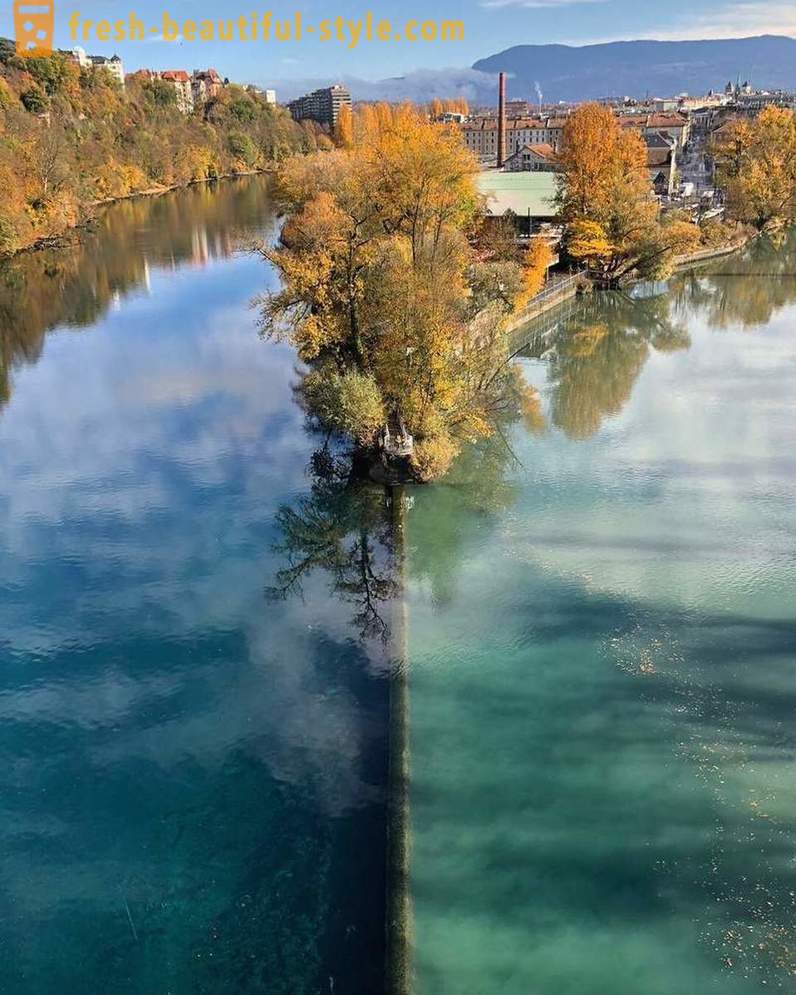 Стециште две реке са различитим бојама воде