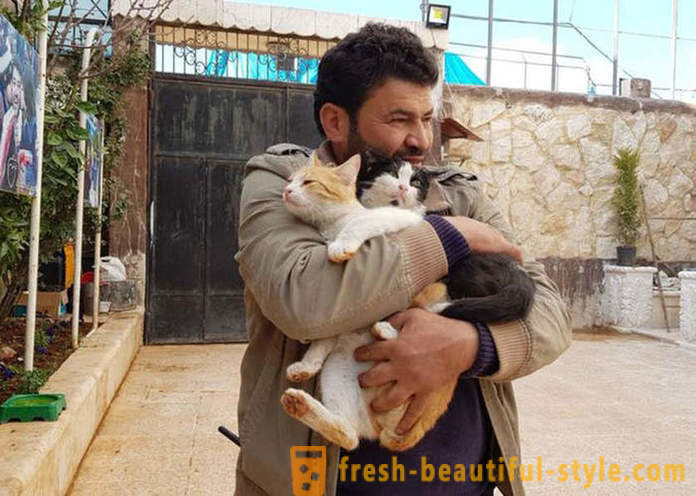 Човек је остао у ратом разореној Алепу да се брине о напуштеним животињама
