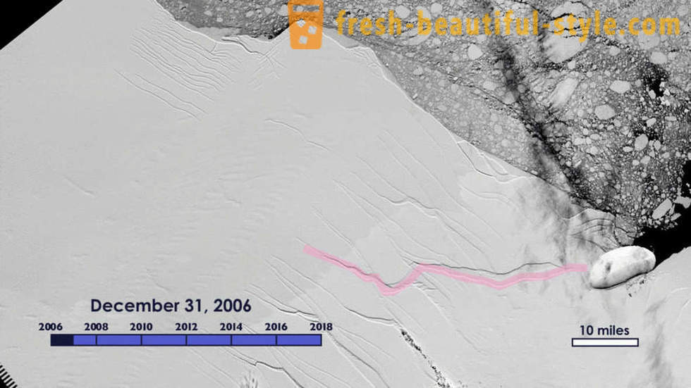 Ицеберг од Антарктика прекинуо површину од више од два Москви