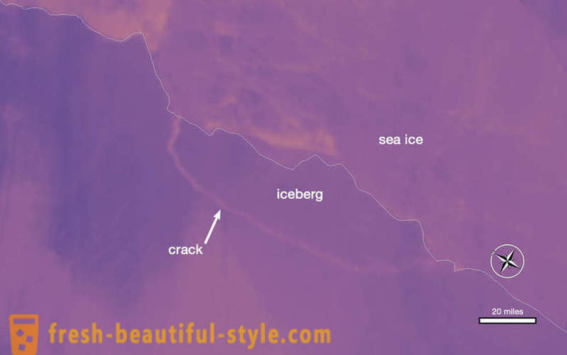 Ицеберг од Антарктика прекинуо површину од више од два Москви