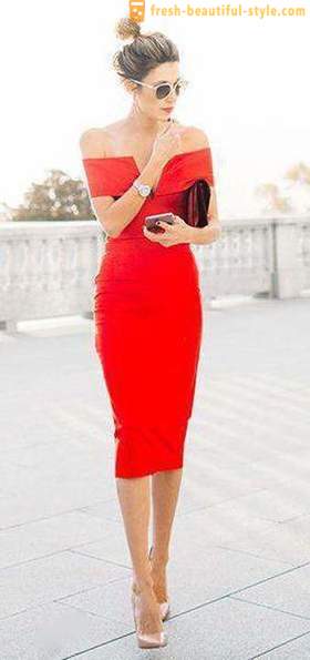 Црвена хаљина-случај: најбоља комбинација, посебно избор и препорука